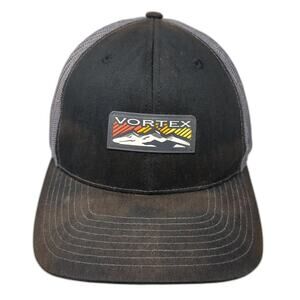 Vortex Snapback Mesh Back Trucker Hat Black One Size Adjustable Outdoor